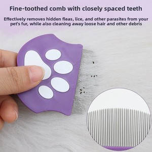 หวีกำจัดเห็บหมัดสำหรับสัตว์เลี้ยง Sloppup แบบซี่ถี่ สำหรับสุนัขและแมว ช่วยแก้ปัญหาขนพันกันและกำจัดขนหลุดร่วง - Product Image 3