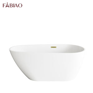 FABIAO Paquet de piles de forme ovale <span class=keywords><strong>Petite</strong></span> <span class=keywords><strong>baignoire</strong></span> simple en acrylique pur avec trop-plein sans monture - Product Image 5