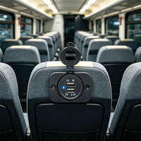 Vente en gros usine : Port de charge USB double encastré, sortie 3.1A, avec couvercle anti-poussière, pour panneau arrière de siège de bus/autocar