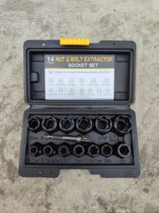 Set di 14 Estrattori per Bulloni e Dadi in Acciaio Cr-Mo, Strumento Professionale per Rimozione Viti Rotte e Antifurto - Product Image 3