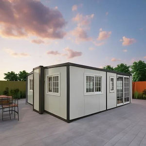 Maison préfabriquée en conteneur extensible standard de 20 pieds/40 pieds, appartement préfabriqué, villa mobile à 2 chambres, bureau moderne portable - Product Image 1
