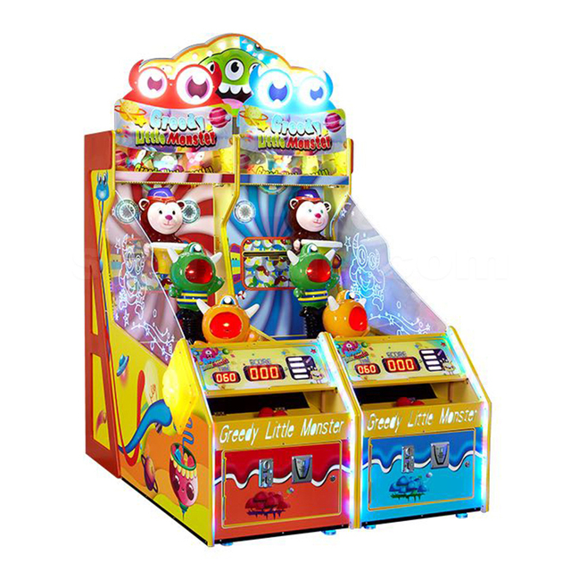 High Profitable Coin Operated Arcade Ticket Redemption Game Greedy Little Monster Throwing Ball Arcade Prize Game Machine