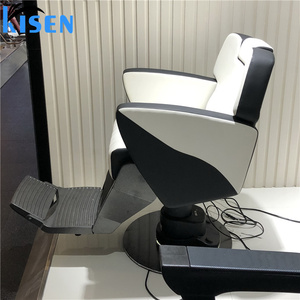 Silla de peluquería de alta gama KISEN para celebridades de internet, silla de barbero para peluquería, silla de barbero de cuero genuino para peluquería. - Product Image 3