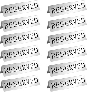 Panneau de réservation de table réutilisable en aluminium, signalétique empilable en métal style tente pour salles de réunion, salles de conseil, mariages et étiquettes de table pour fêtes - Product Image 1
