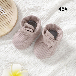 공장 직영 귀여운 부드러운 유아 신발 유기농 면 골지 아기 신발 - Product Image 6
