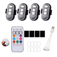 Feux stroboscopiques LED RGB pour voiture, feux de position LED sans fil pour moto, accessoires d'éclairage d'avertissement pour avions, hélicoptères
