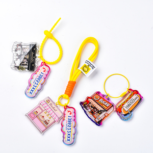 Cheap High Quality Custom Anime Printed Cartoon Epoxy Resin Acrylic Charms Key Chains for Gift