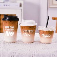 Gobelets en plastique PET jetables transparents en forme de U avec couvercles, personnalisables avec logo, vente en gros, pas chers, 12/16/20 oz, pour l'emballage de boissons