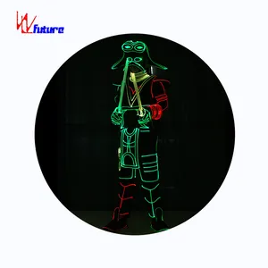 Tron头盔LED传统通用服装神话人物表演穿光纤灯Tron舞蹈服装