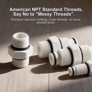 OEM Gıda Sınıfı PP Altıgen Nipelli 1/4" 1/2" 3/4" 1" NPT Erkek Dişli Konnektör RO Su Filtresi Gövdesi Bağlantı Parçası Plastik Ek Parçası Adaptörü - Product Image 5