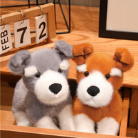 Jouets en peluche personnalisés pour chien Schnauzer, animaux en peluche doux et mignons, peluches OEM ODM, logo personnalisé, cadeau pour enfants, fabricant en gros