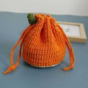Bolso de mano de ganchillo hecho a mano con cordón naranja, estilo sencillo, para niñas, Navidad, negocios, bolso de cordón naranja feo, en stock - Product Image 6