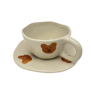 INS European Luxury Tea <b>Mug</b> <b>Set</b> Heart Shaped Pattern Latte Cup Bear Flower Tea and Coffee Cups Teacup <b>Set</b> Turkish - Product Image 4