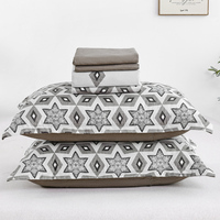 Prix de gros, stock disponible, vente de liquidation, ensemble de literie en polyester à pois et volants, 4 pièces, ensemble de housse de couette doux pour la peau
