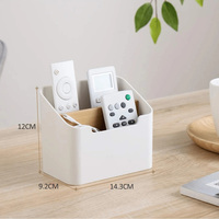 Organisateur de rangement de bureau multifonction avec séparateur en bambou pour téléphone TV télécommande maquillage