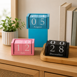 <span class=keywords><strong>Calendario</strong></span> perpetuo de madera moderno y creativo, <span class=keywords><strong>calendario</strong></span> de cubos de madera con visualización manual de la fecha, para decoración del hogar, oficina o aula. - Product Image 4