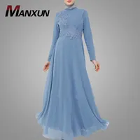 Dubai Latest Fashion Muslim Evening Dress Elegant Turkey Long Sleeve Dubai Arabic Abaya Women Islamic Clothing High Quality Maxi Dress