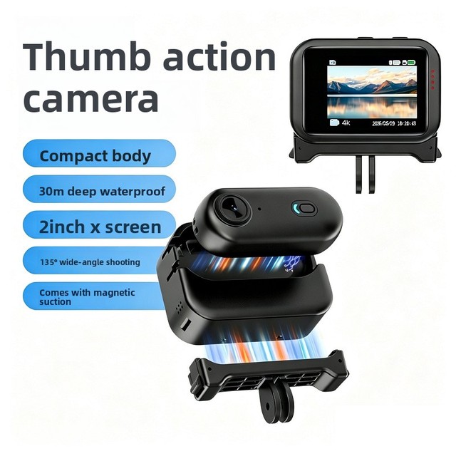 Popular 1080P Waterproof Sports Camera for Pets Magnetic Attachment 360 Degree Cycling Action Imaging CMOS MicroSD Compatible