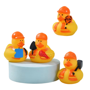 Pato de arquitecto de PVC personalizado con una serie de estilo de sombrero duro, pato de goma impreso, bañera, juguetes de baño adecuados para niños pequeños - Product Image 1