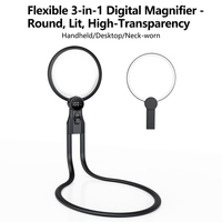 Wufan Factory Direct Camping Hands Free Magnifying Glass, Flexible Silicone Hose LED Magnifier for Outdoor Use