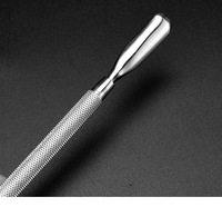 Pousse-cuticules double extrémité en acier inoxydable, outil de suppression des peaux mortes des ongles, vente en gros
