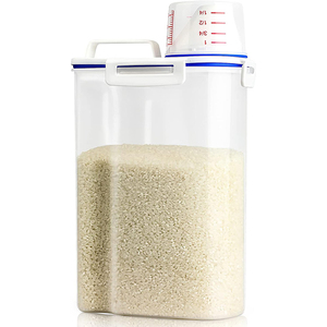 <span class=keywords><strong>2Kg</strong></span> Trong Suốt Kín Hạt Jar Nhựa Kín Tank Gạo Khô Thực Phẩm Ngũ Cốc Lưu Trữ <span class=keywords><strong>Container</strong></span> Với Đo Cup - Product Image 1