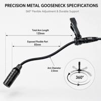 Microphone Lavalier Col de Cygne 3m pour Carte Son Ordinateur, Diffusion en Direct, Guide Touristique, Amplificateur, Enregistrement Enseignant
