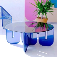 Table basse pliable moderne en acrylique Creative Wave couleur personnalisable pour salon chambre hôtel maison bureau salle à manger