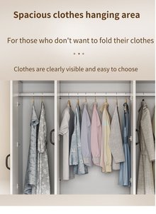 Tủ quần áo gỗ phòng ngủ phong cách nhẹ nhàng sang trọng, mở cửa đơn giản, có ngăn kéo - Product Image 4