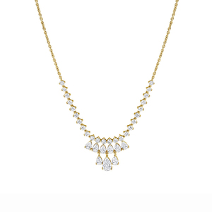 Collana Gemnel in Argento 925 con Daphne in Zirconia Cubica, Diamanti Taglio Rotondo e a Goccia, Gioiello di Lusso per Uso Quotidiano e Formale - Product Image 1