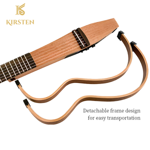 Guitare acoustique silencieuse en bois de 38 pouces avec cadre amovible et logo personnalisé, 6 cordes, pour les passionnés de musique - Product Image 2