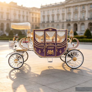 Calèche royale européenne de luxe sur mesure à 4 roues, traînée par des chevaux, pour cérémonies de mariage et visites touristiques - Product Image 1