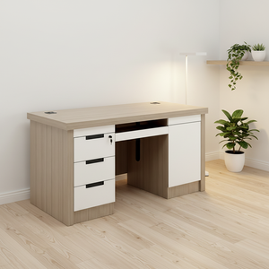 Escritorio Ejecutivo Resistente de Tres Cajones con Cerradura de Contraseña, Gran Capacidad de Almacenamiento, Gabinete Lateral, Escritorio de Estudio para Hospital, Adultos, Tablero E0 - Product Image 1
