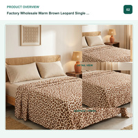 Sprei Mikrofiber Bermotif Leopard, Bahan Bernapas, Grosir Pabrik, Tahan Lama untuk Semua Musim, Cocok untuk Hotel dan Rumah di Afrika