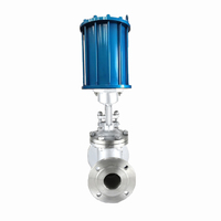 Hot Sale 6 Zoll Edelstahl Pneumatischer Flansch Absperr schieber Flansch Wasser durchfluss regelung PN16 Absperr schieber
