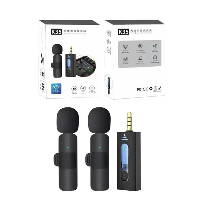 Draadloze Microfoons Lavalier Microfoon Draadloos Lavalier Wireless Microphone With Charging
