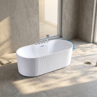 Baignoire ovale autoportante en acrylique, tailles et couleurs variées, avec douchette à main et robinetterie, pour la décoration intérieure - Meilleures ventes