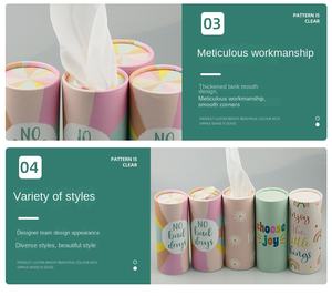 Boîte de mouchoirs en papier facial en pâte de bois vierge, <span class=keywords><strong>2</strong></span> plis, cylindre, logo imprimé, 50 unités par tube pour la voiture et les voyages - Product Image 6