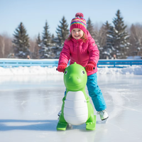 Équipement de patinoire double usage, aide à l'activité parent-enfant, poussoir d'entraînement assis, assistant de patinage dinosaure en HDPE