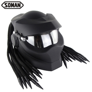<span class=keywords><strong>Cascos</strong></span> Integrales Personalizados para Motocicleta Predator <span class=keywords><strong>con</strong></span> Función Abatible, Lente Plateada de Liberación Rápida, Soman 958, Nuevo Material ABS - Product Image 1