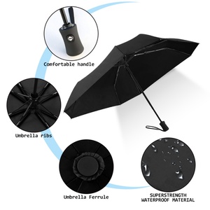 Custom Wholesale Portable Manual Iron <b>Frame</b> 3-Fold Windproof Promotional Sunshade UV Umbrella with Glass Fiber Ribs - Product Image 1