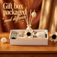 Diffuseur de parfum miniature au meilleur prix, bouteille en céramique blanche, bâtonnets en rotin, boîte cadeau pour fenêtre, étiquette personnalisée pour la décoration de salle de bain