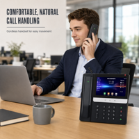 Téléphone IP d'entreprise E980PRO, écran tactile 7 pouces 1024x600, WiFi 6, Gigabit PoE, 116 touches DSS, vidéo H264, combiné sans fil