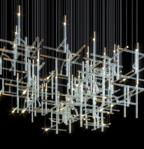 פרויקט מותאם אישית קישוט תאורת זכוכית Led נברשת תליון אור אולם מלון מדרגות מודרני מזכוכית מורנו 80 תליון חינם - Product Image 3