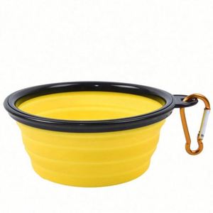 Bol pour animaux de compagnie en silicone de haute qualité, cadre noir, pliable, en TPE, portable, pour extérieur, pour nourriture pour chien - Product Image 2