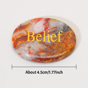 <span class=keywords><strong>Pietra</strong></span> Massaggiante in Cristallo Incisa all'Ingrosso, <span class=keywords><strong>Pietra</strong></span> Ovale per il Palmo, per Alleviare lo Stress e la Guarigione Reiki - Product Image 2