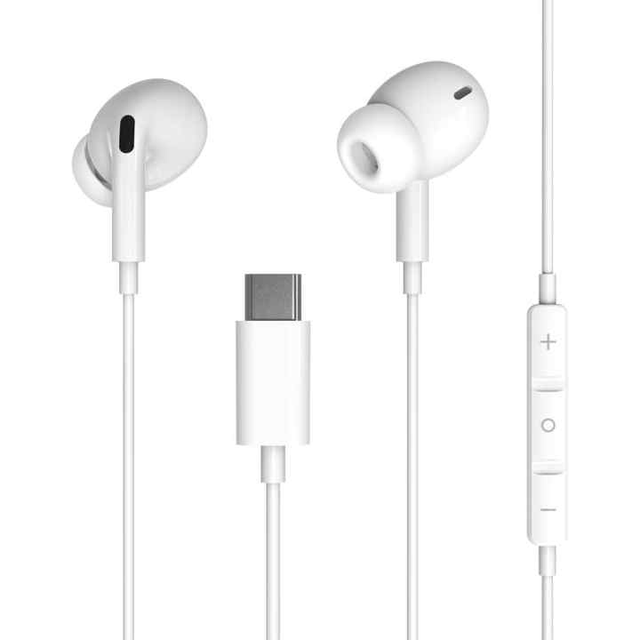 Type C USB C Wired Earphones With Microphone HiFi Deep Bass Noise Cancelling for iPhone 15 Samsung Google Android Phone