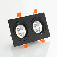 Jpungsun Plafonnier LED encastré carré à tête simple ou double 5W 7W 9W 12W 15W, spots LED orientables