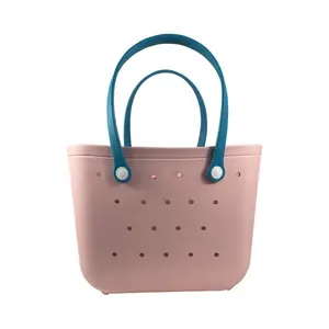 oem factory shenzhen Silicone Rubber Durable Tote Bag Fashion Women Beach Bag