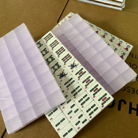 Tuiles de Mahjong en Acrylique Double Couche Effet Gelée Scintillante de Luxe, 144 Tuiles, Mahjong Chinois Personnalisé, Vente en Gros, Cadeau